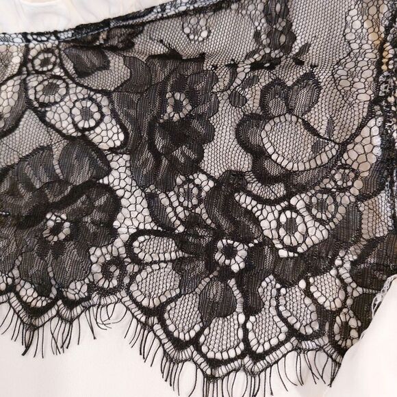 𝅺*nwt* Zara Contrast Blouse lace ruffle sleeve - Picture 7 of 10